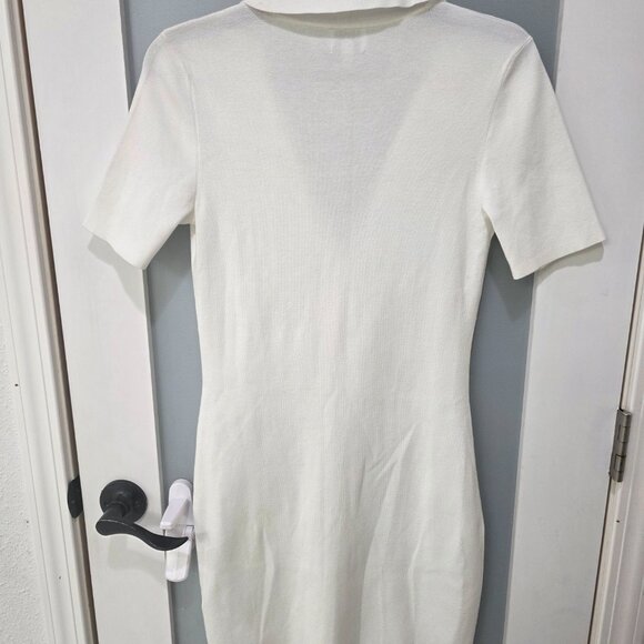 Sundeh Women’s White Button-Down Polo Collar Mini Dress – Size M – Short Sleeve - Picture 10 of 11